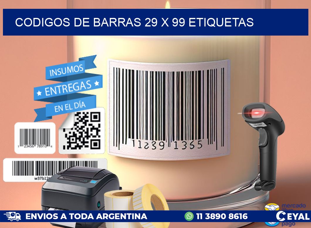 codigos de barras 29 x 99 etiquetas