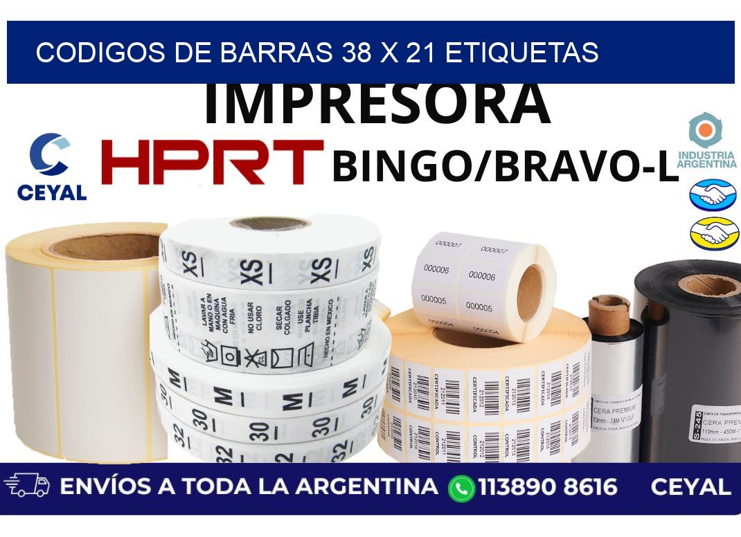 codigos de barras 38 x 21 etiquetas