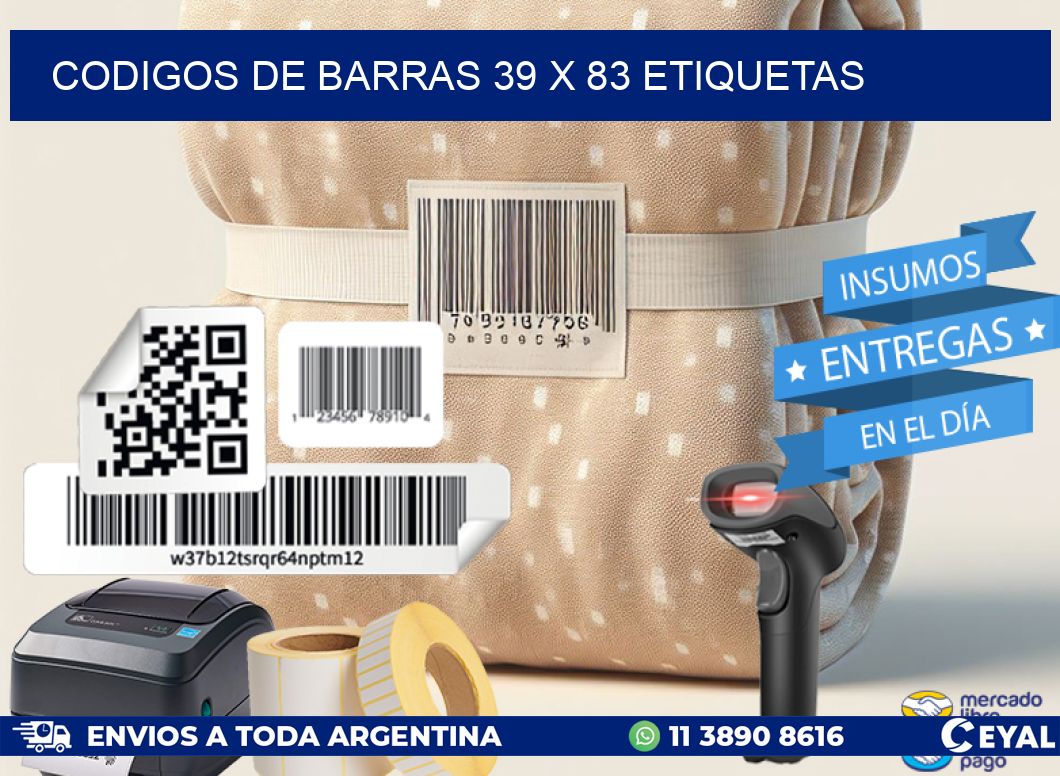 codigos de barras 39 x 83 etiquetas
