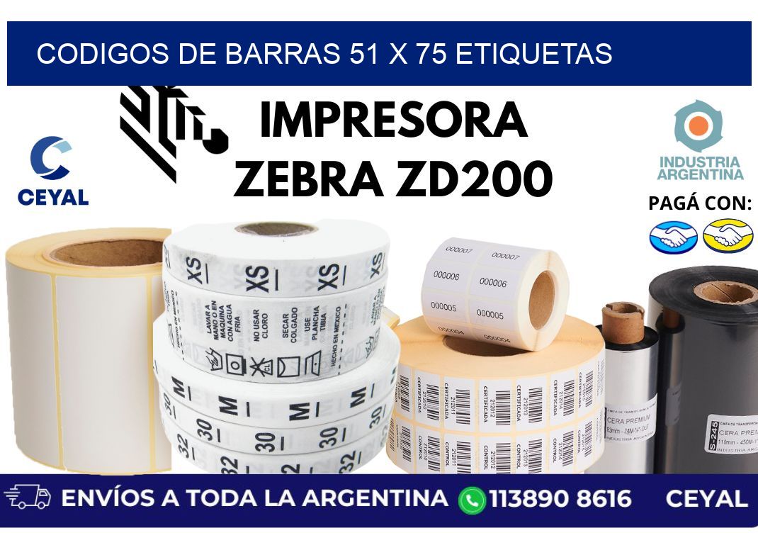 codigos de barras 51 x 75 etiquetas