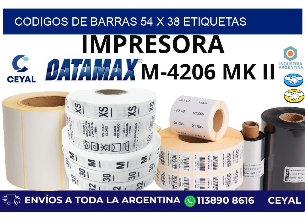 codigos de barras 54 x 38 etiquetas