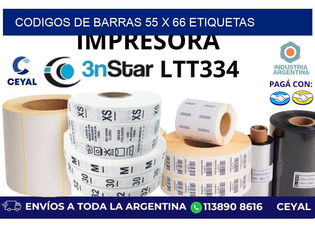 codigos de barras 55 x 66 etiquetas