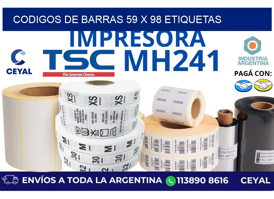 codigos de barras 59 x 98 etiquetas