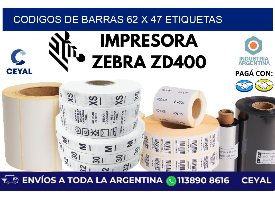 codigos de barras 62 x 47 etiquetas