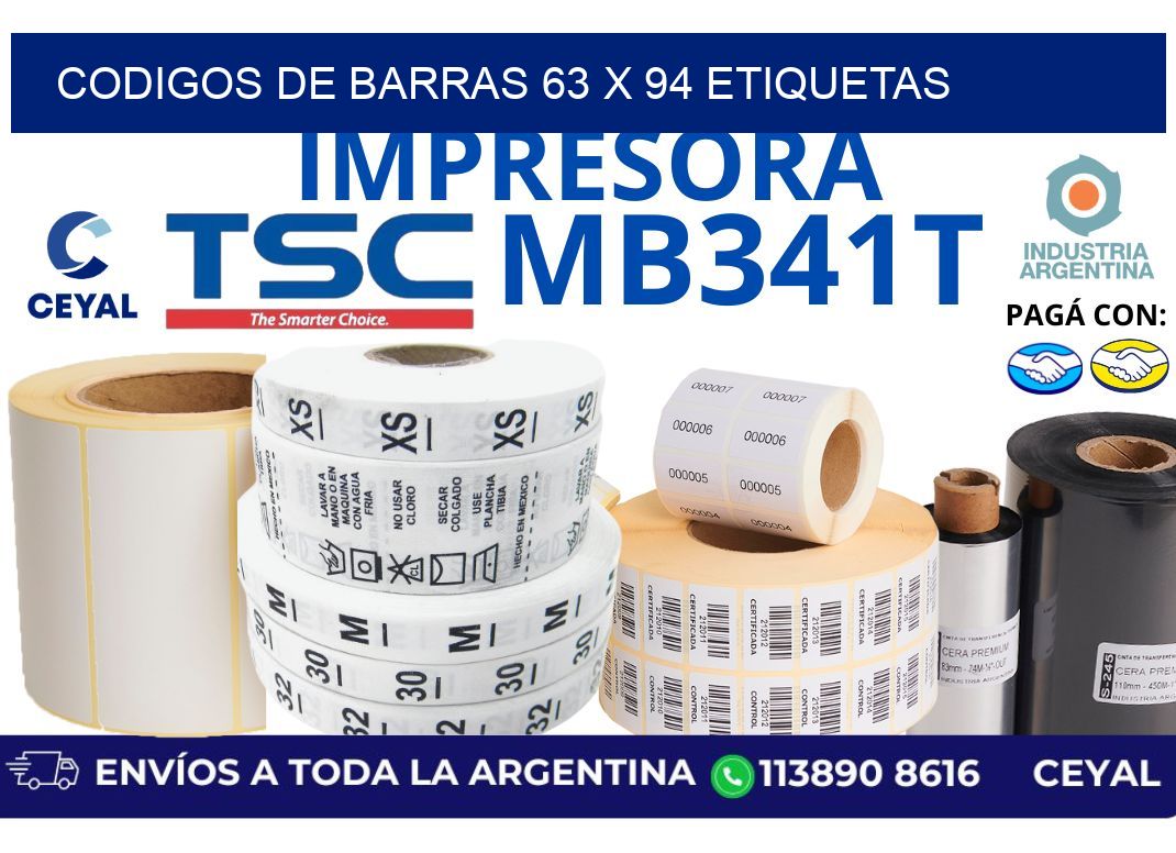 codigos de barras 63 x 94 etiquetas