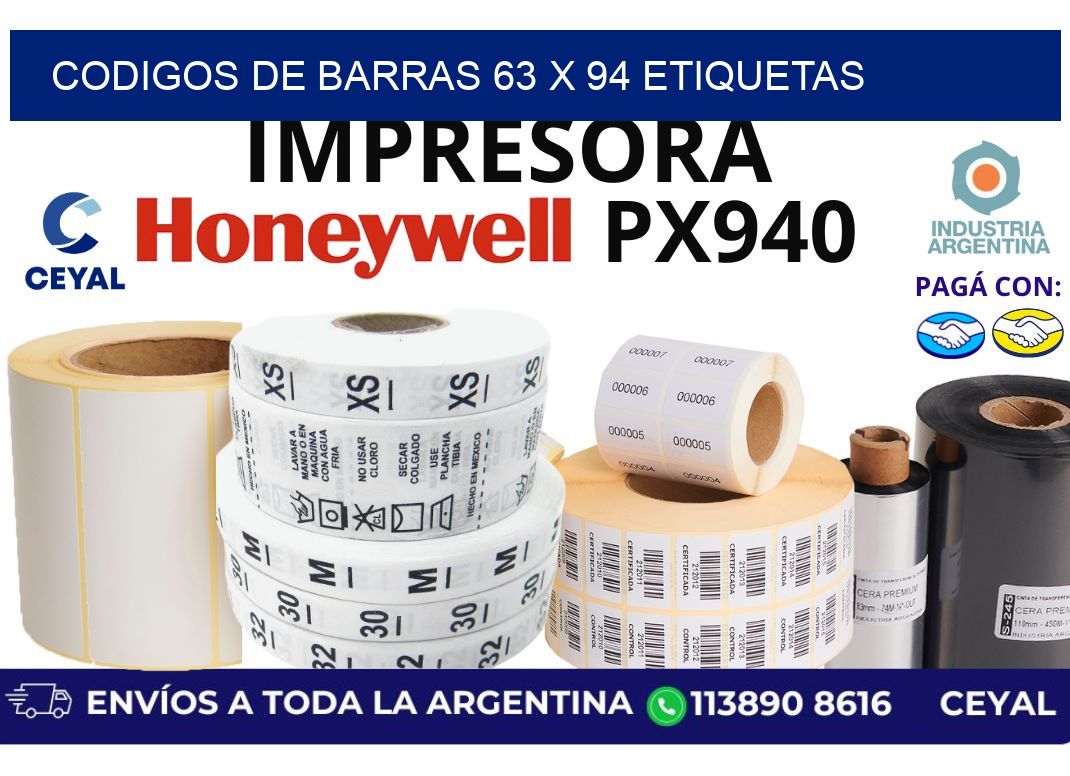 codigos de barras 63 x 94 etiquetas