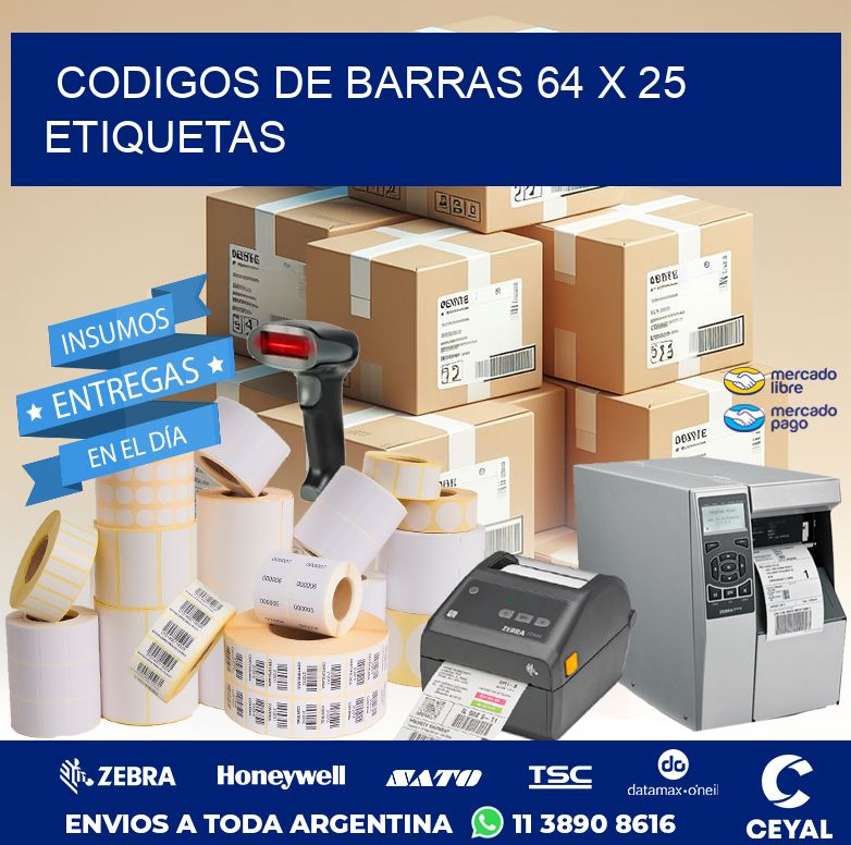 codigos de barras 64 x 25 etiquetas