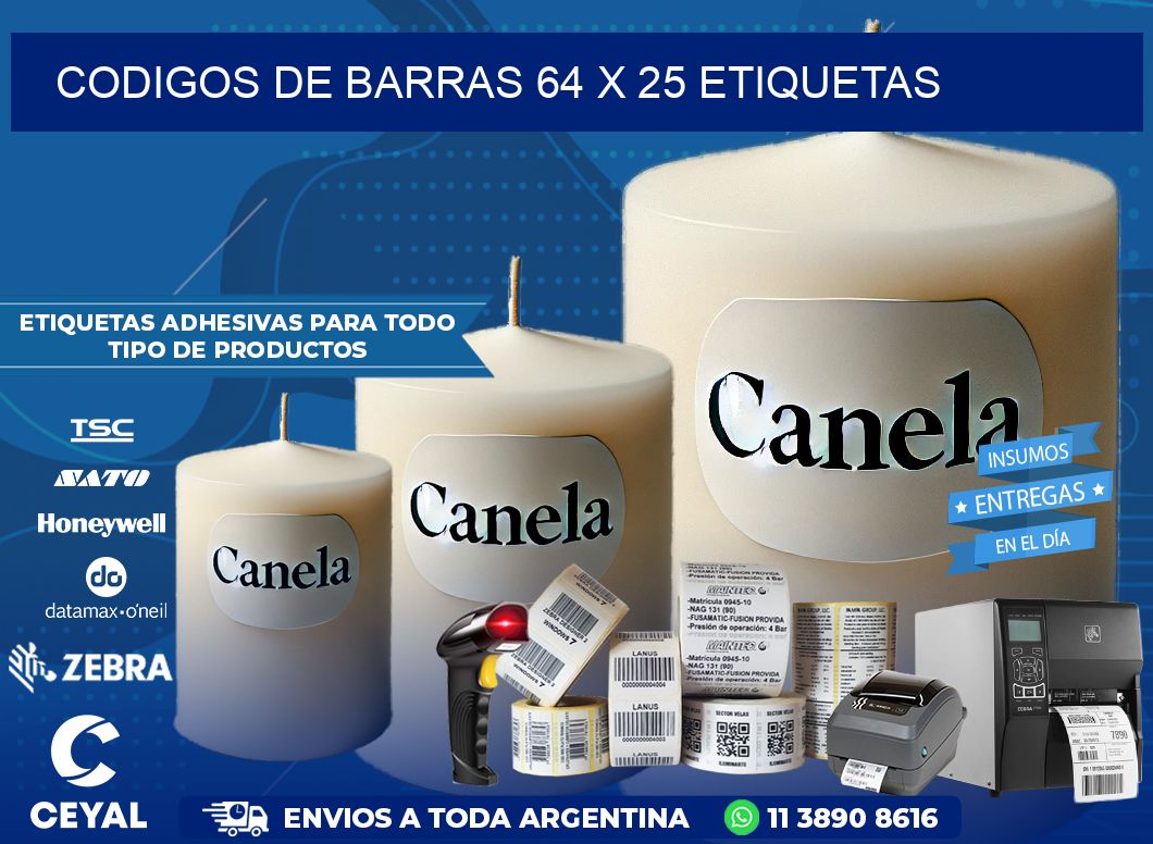 codigos de barras 64 x 25 etiquetas