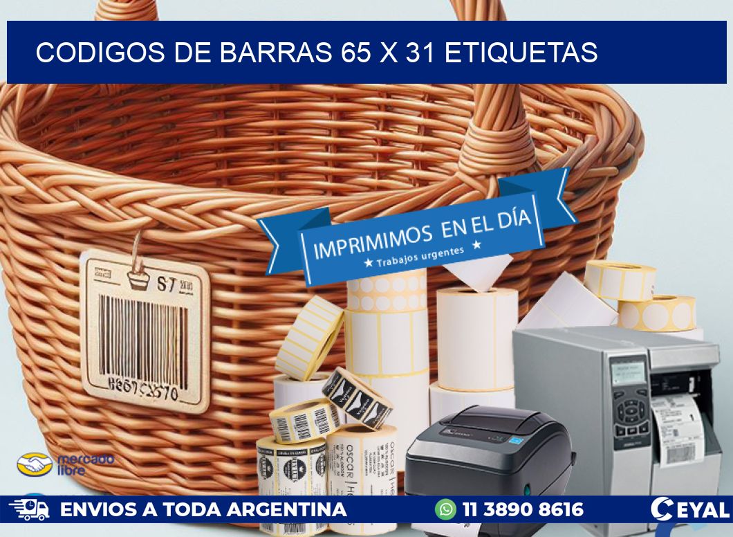 codigos de barras 65 x 31 etiquetas