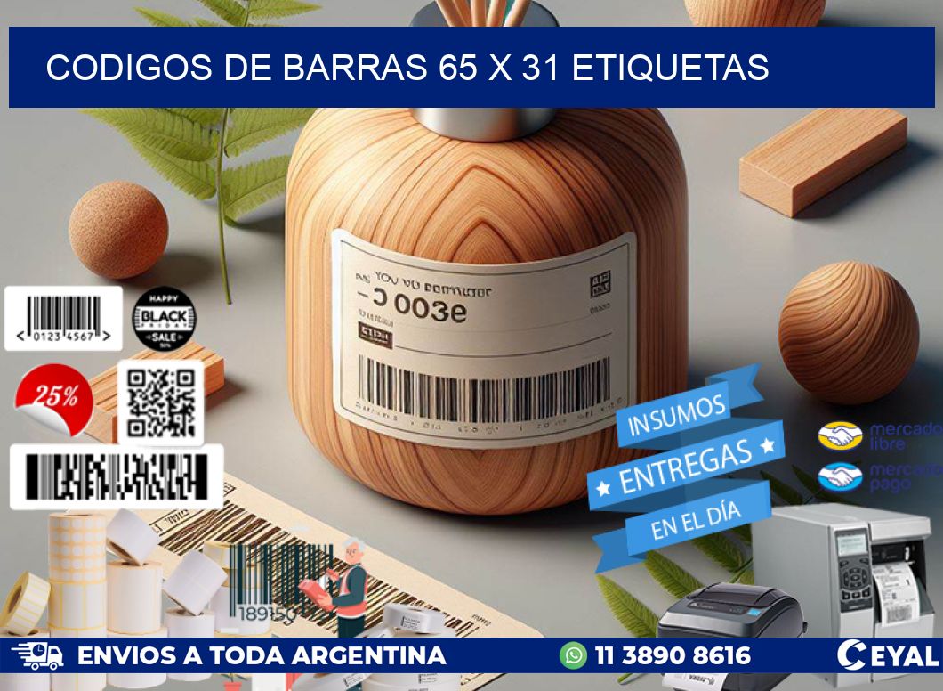 codigos de barras 65 x 31 etiquetas