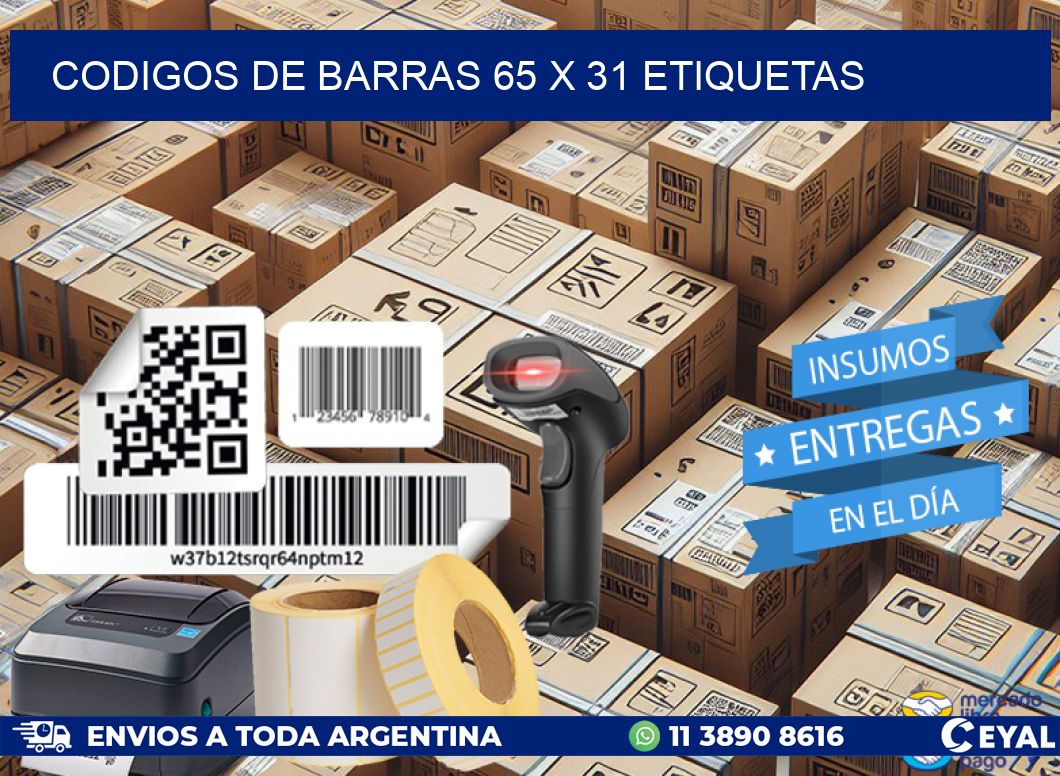 codigos de barras 65 x 31 etiquetas