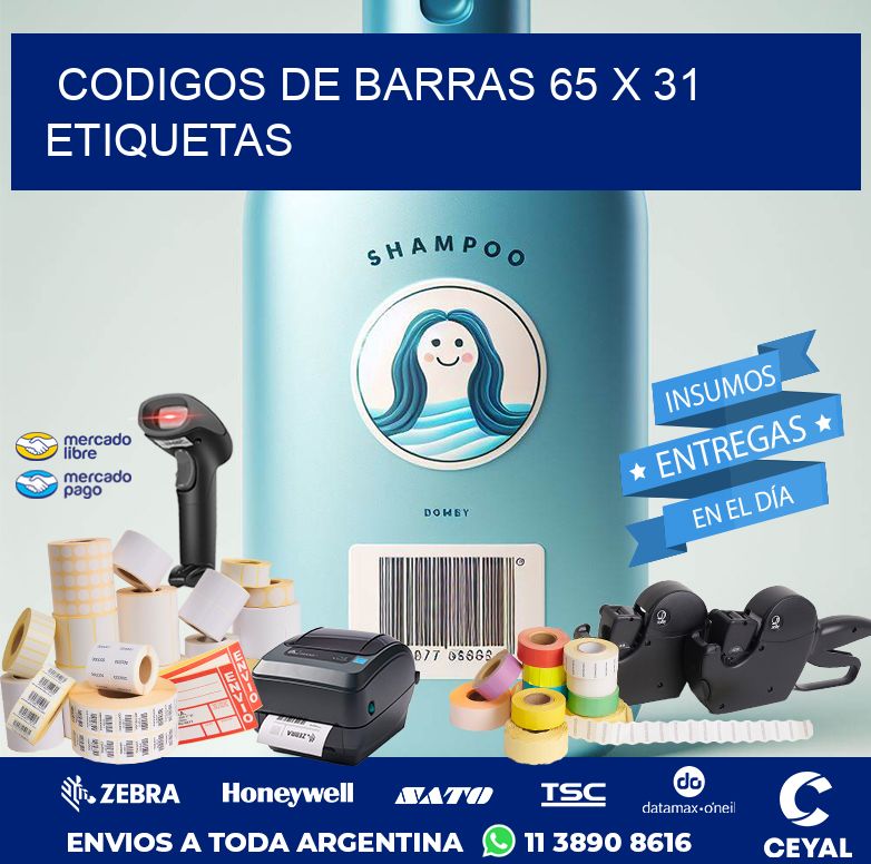 codigos de barras 65 x 31 etiquetas