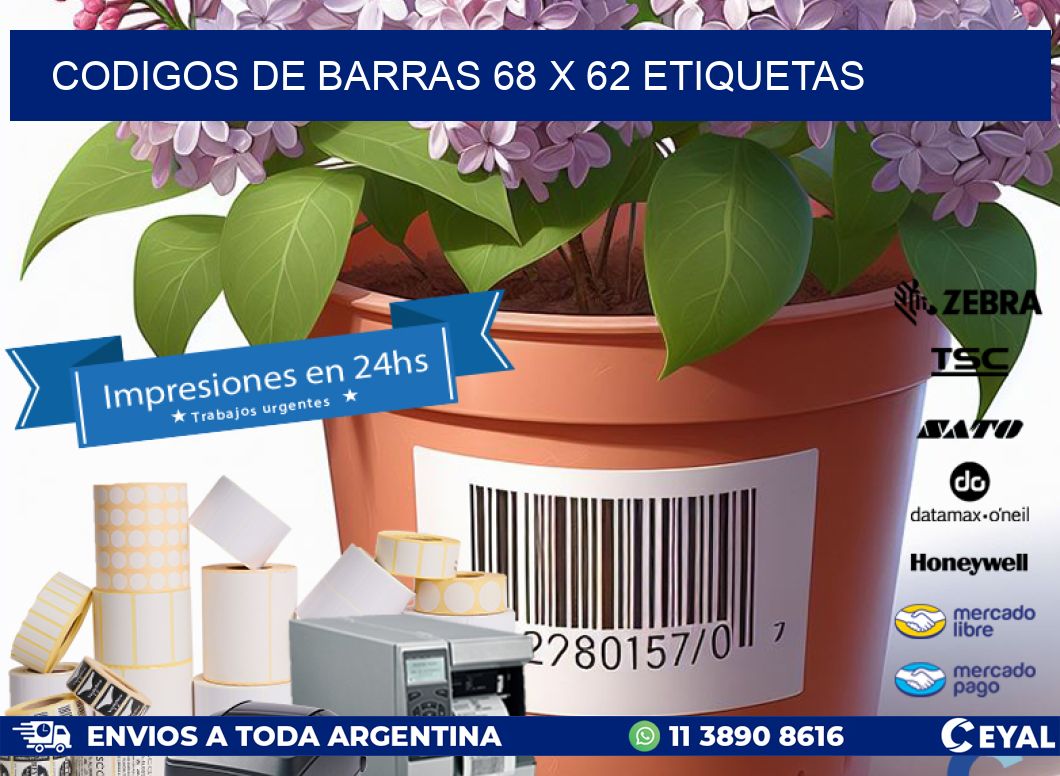 codigos de barras 68 x 62 etiquetas