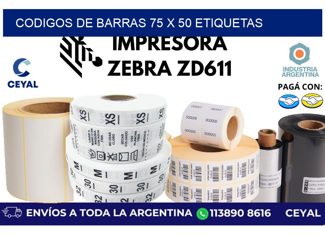 codigos de barras 75 x 50 etiquetas