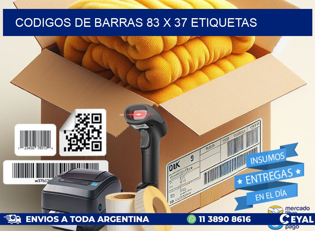 codigos de barras 83 x 37 etiquetas