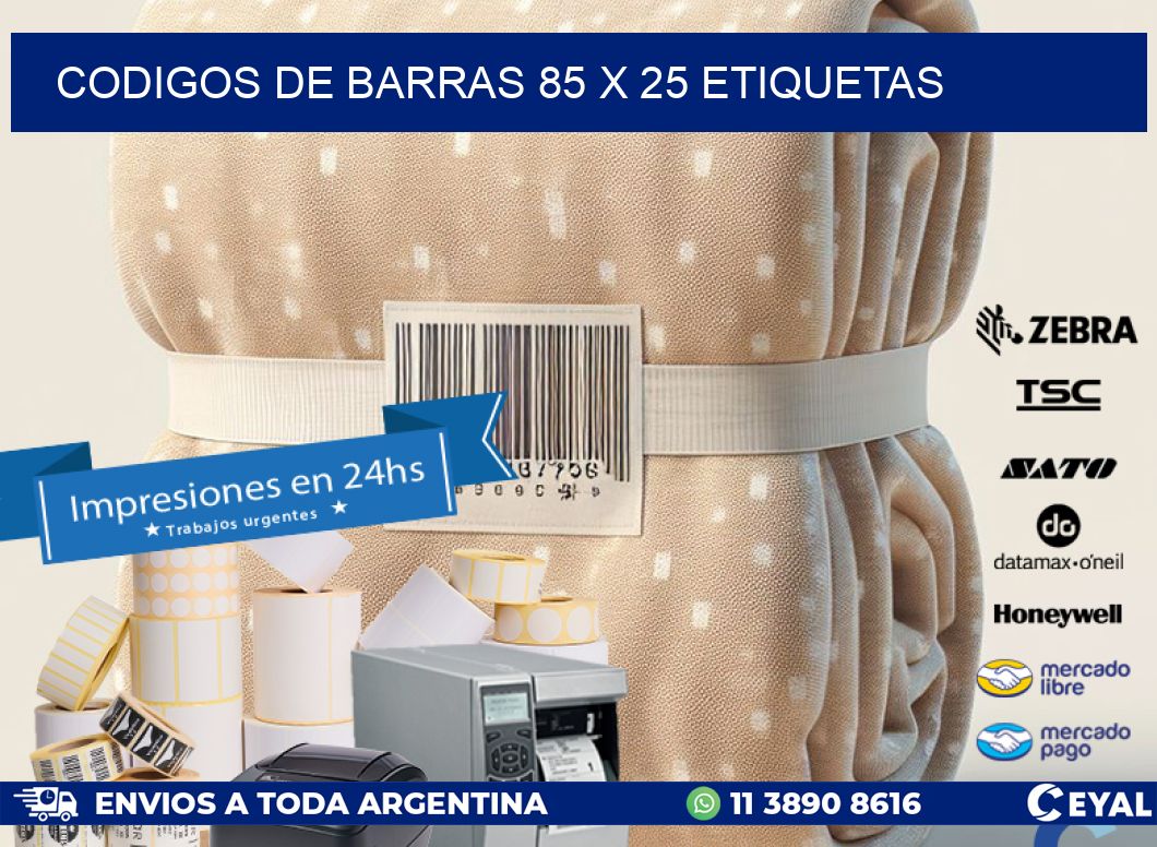 codigos de barras 85 x 25 etiquetas
