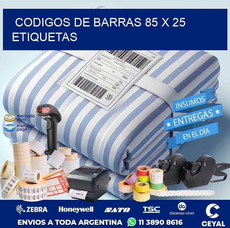 codigos de barras 85 x 25 etiquetas