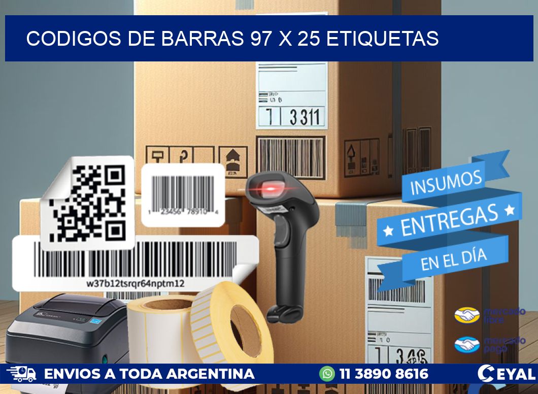codigos de barras 97 x 25 etiquetas