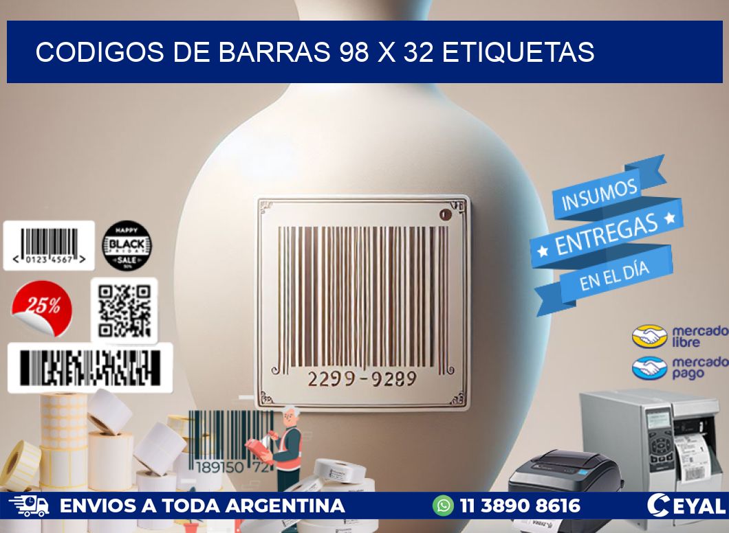 codigos de barras 98 x 32 etiquetas