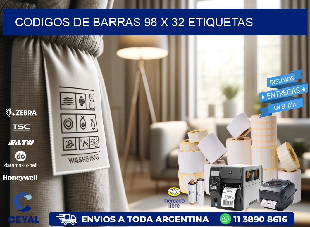 codigos de barras 98 x 32 etiquetas