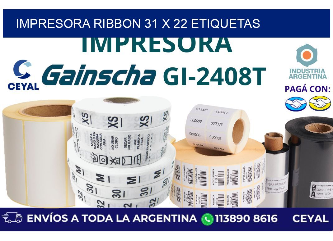 impresora ribbon 31 x 22 etiquetas