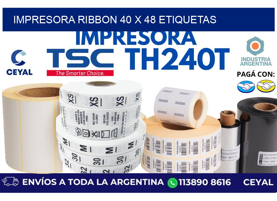 impresora ribbon 40 x 48 etiquetas