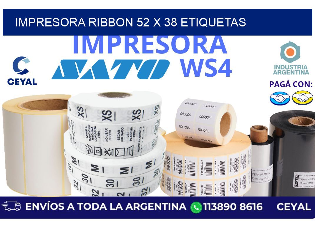 impresora ribbon 52 x 38 etiquetas