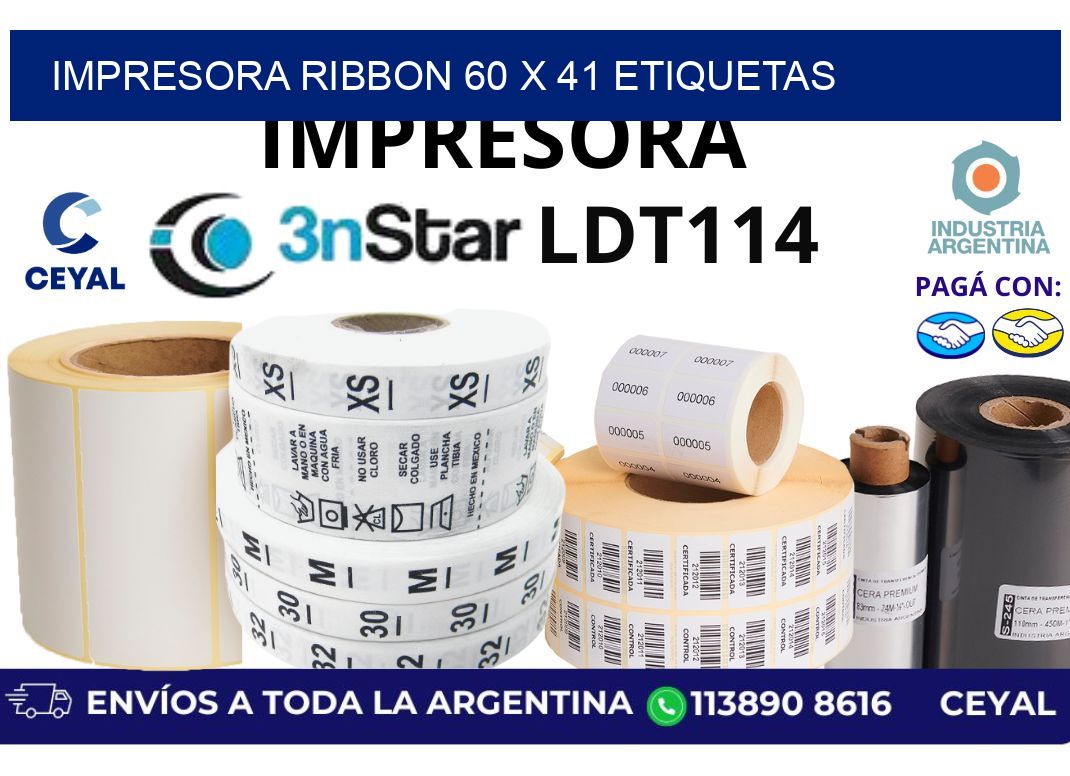 impresora ribbon 60 x 41 etiquetas