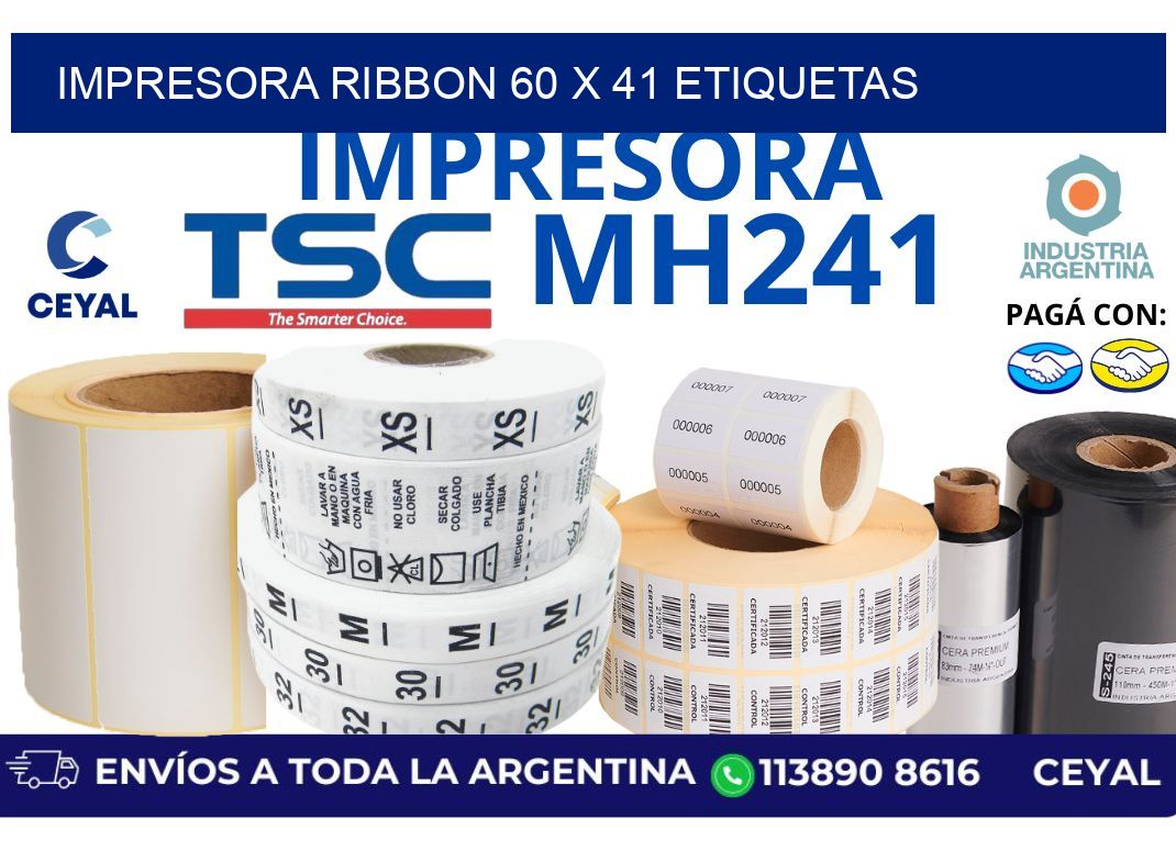 impresora ribbon 60 x 41 etiquetas