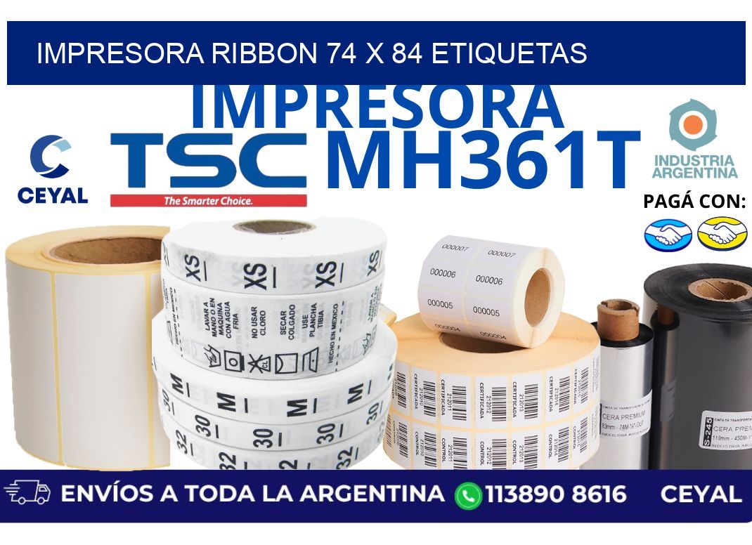 impresora ribbon 74 x 84 etiquetas