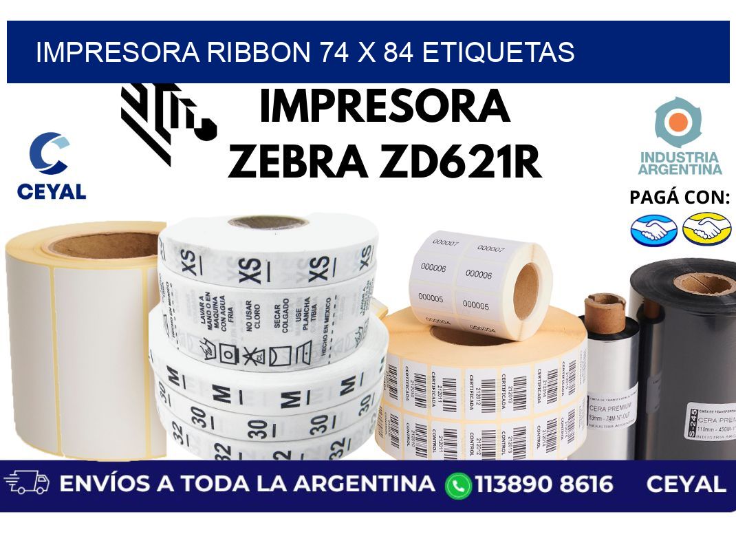impresora ribbon 74 x 84 etiquetas