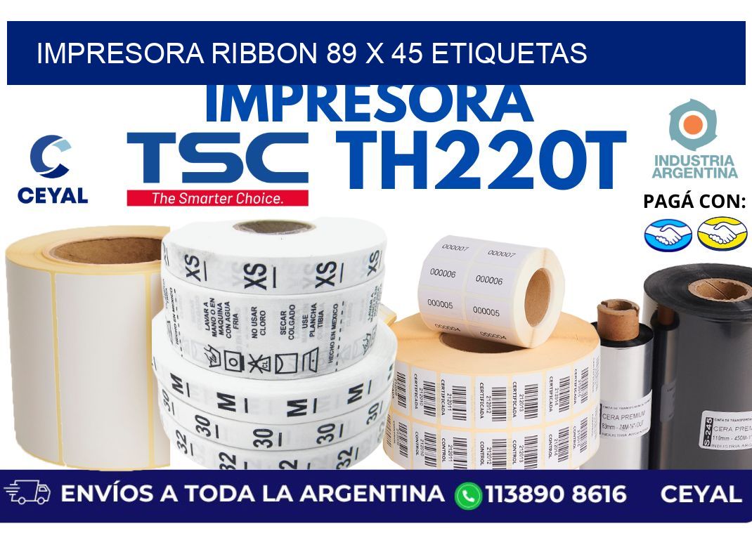 impresora ribbon 89 x 45 etiquetas