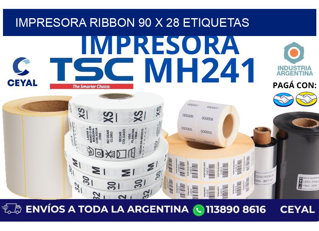 impresora ribbon 90 x 28 etiquetas