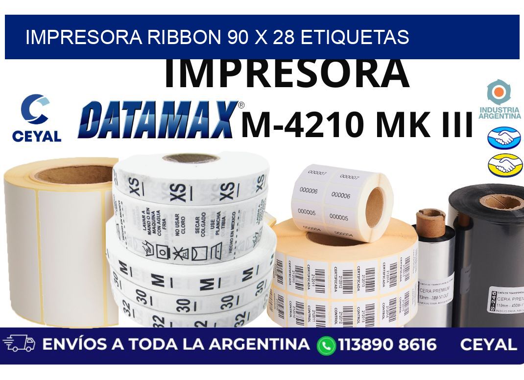 impresora ribbon 90 x 28 etiquetas