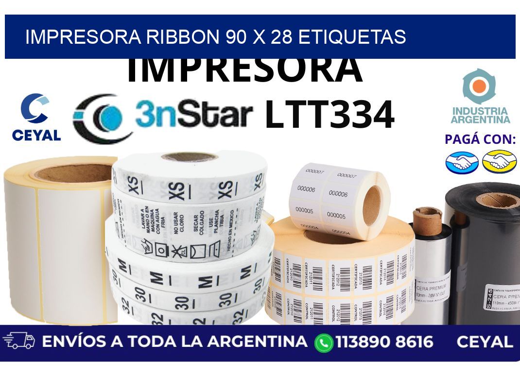 impresora ribbon 90 x 28 etiquetas