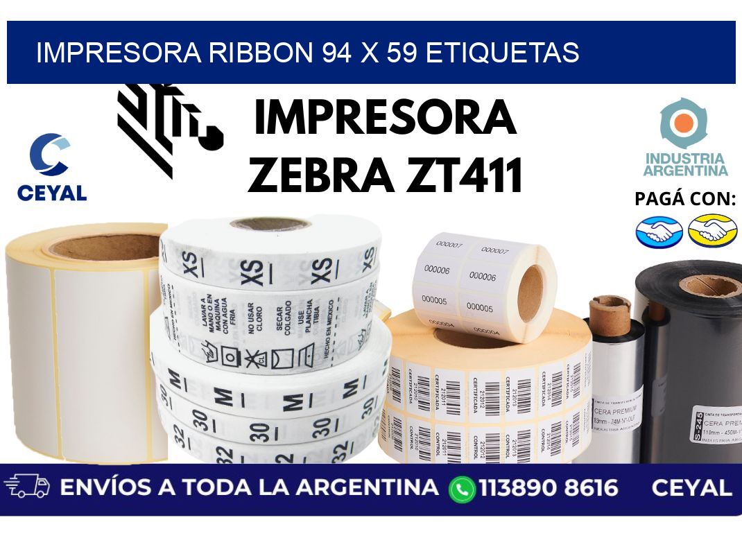 impresora ribbon 94 x 59 etiquetas