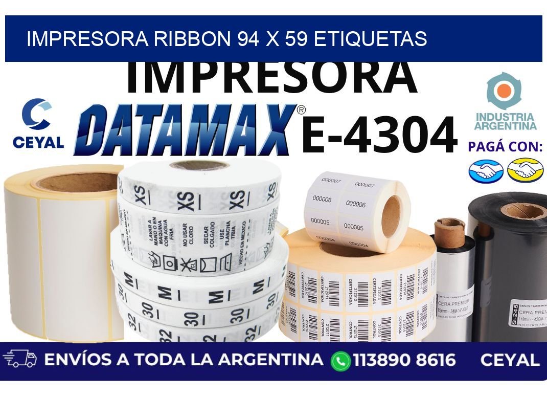 impresora ribbon 94 x 59 etiquetas