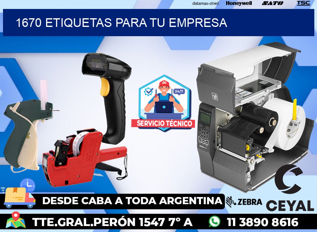 1670 etiquetas para tu empresa