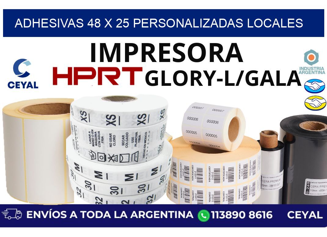 adhesivas 48 x 25 personalizadas locales