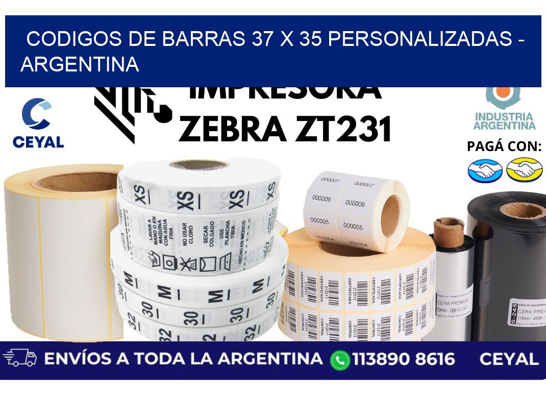 codigos de barras 37 x 35 personalizadas – Argentina
