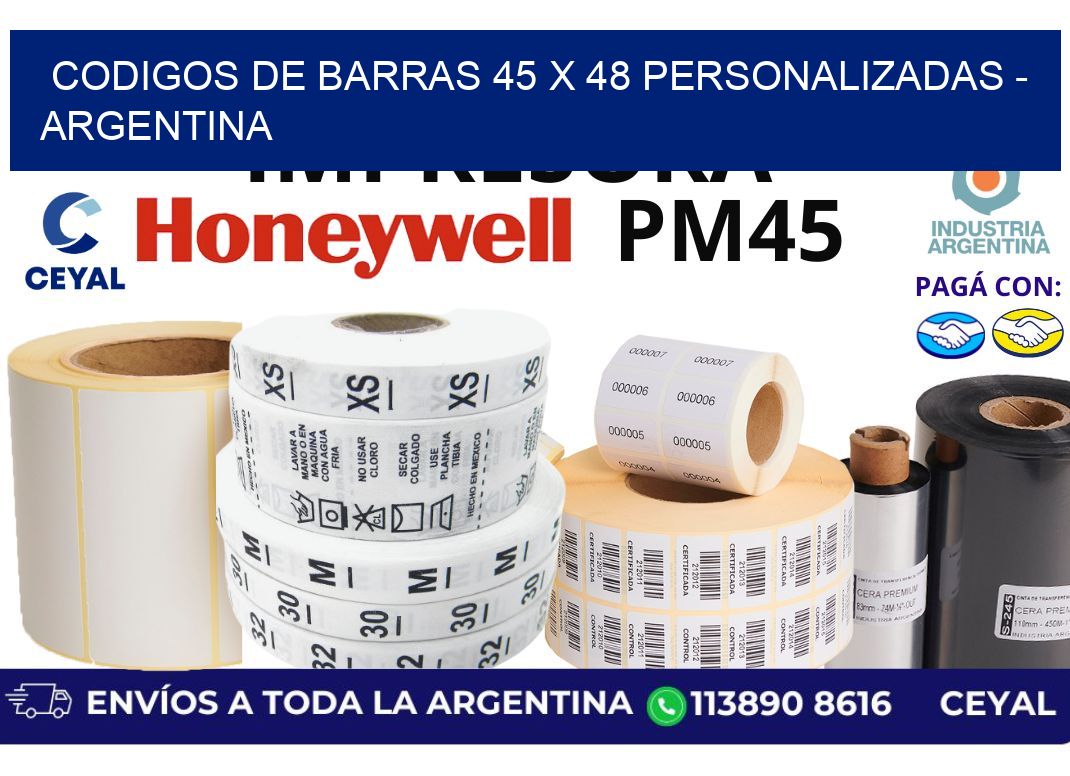 codigos de barras 45 x 48 personalizadas – Argentina