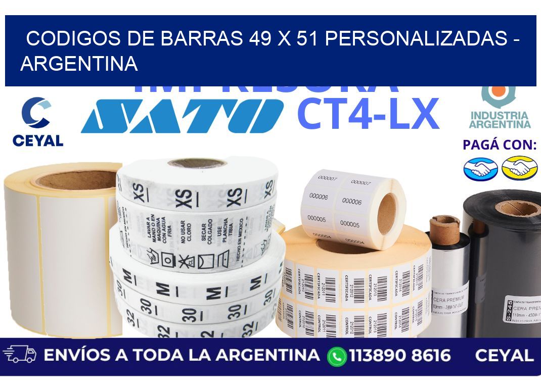 codigos de barras 49 x 51 personalizadas - Argentina