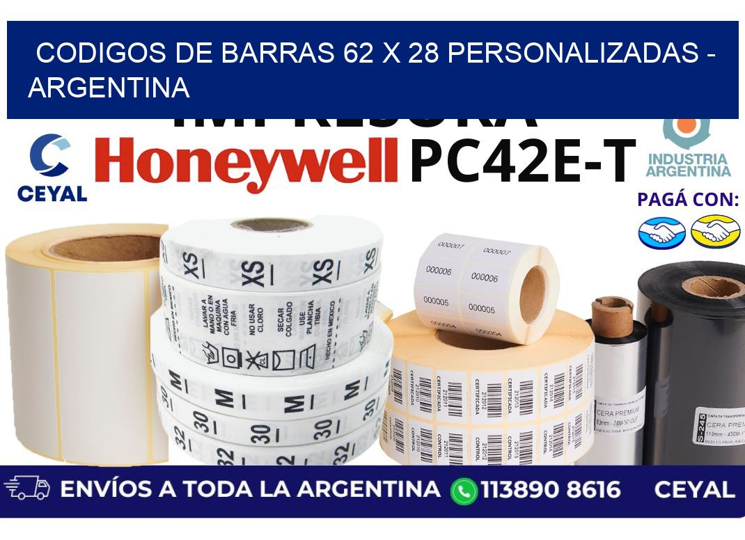 codigos de barras 62 x 28 personalizadas – Argentina