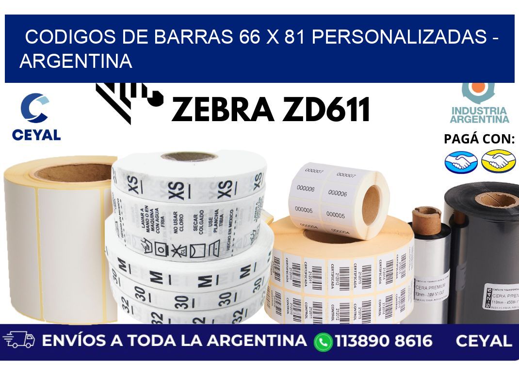 codigos de barras 66 x 81 personalizadas - Argentina