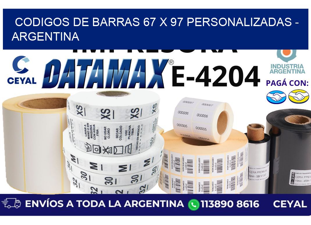 codigos de barras 67 x 97 personalizadas – Argentina