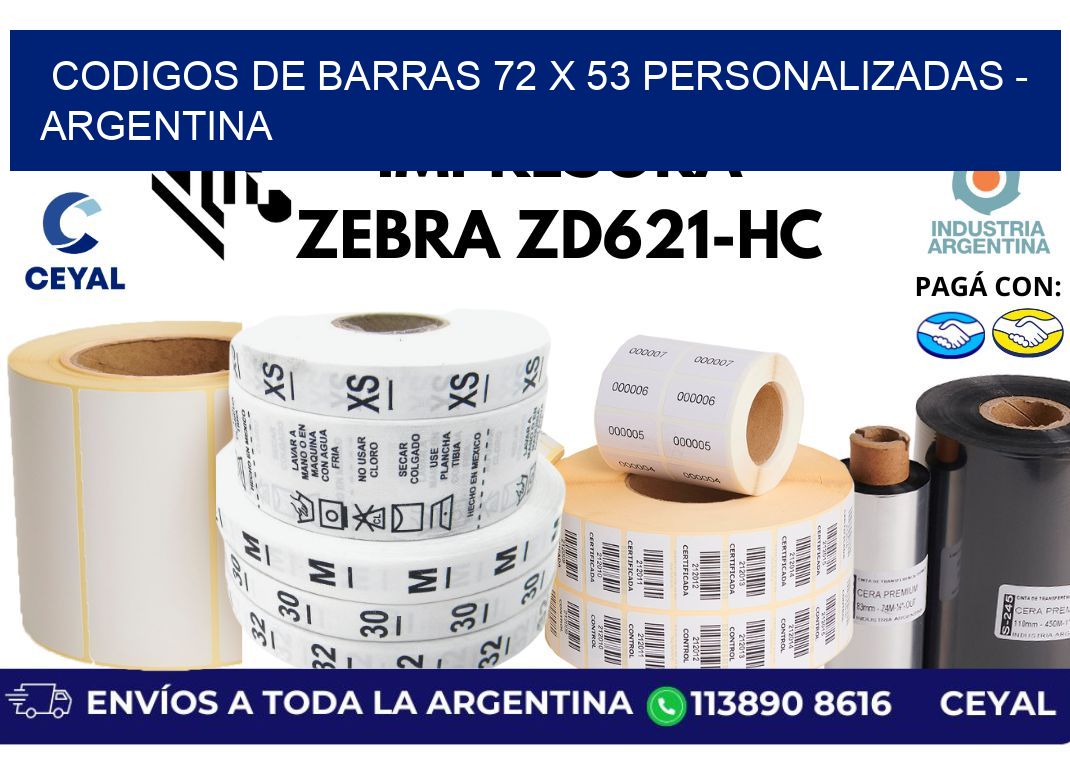 codigos de barras 72 x 53 personalizadas - Argentina