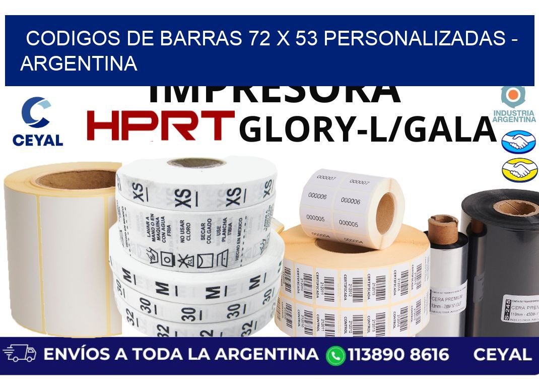 codigos de barras 72 x 53 personalizadas – Argentina