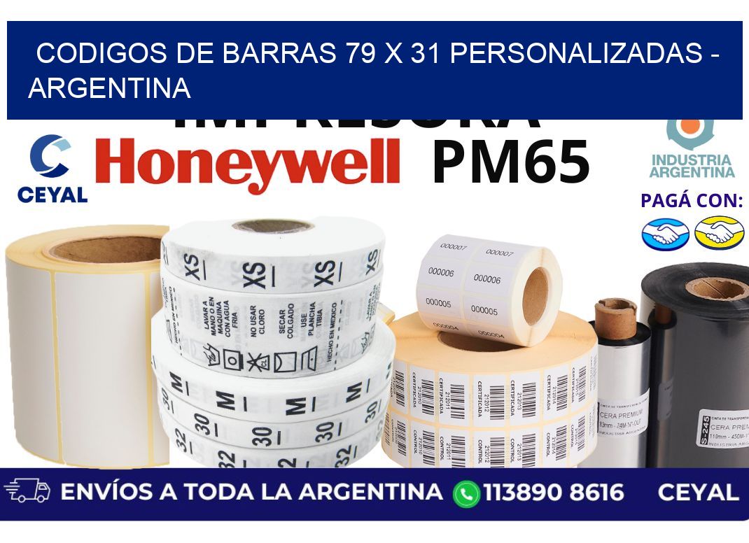 codigos de barras 79 x 31 personalizadas - Argentina