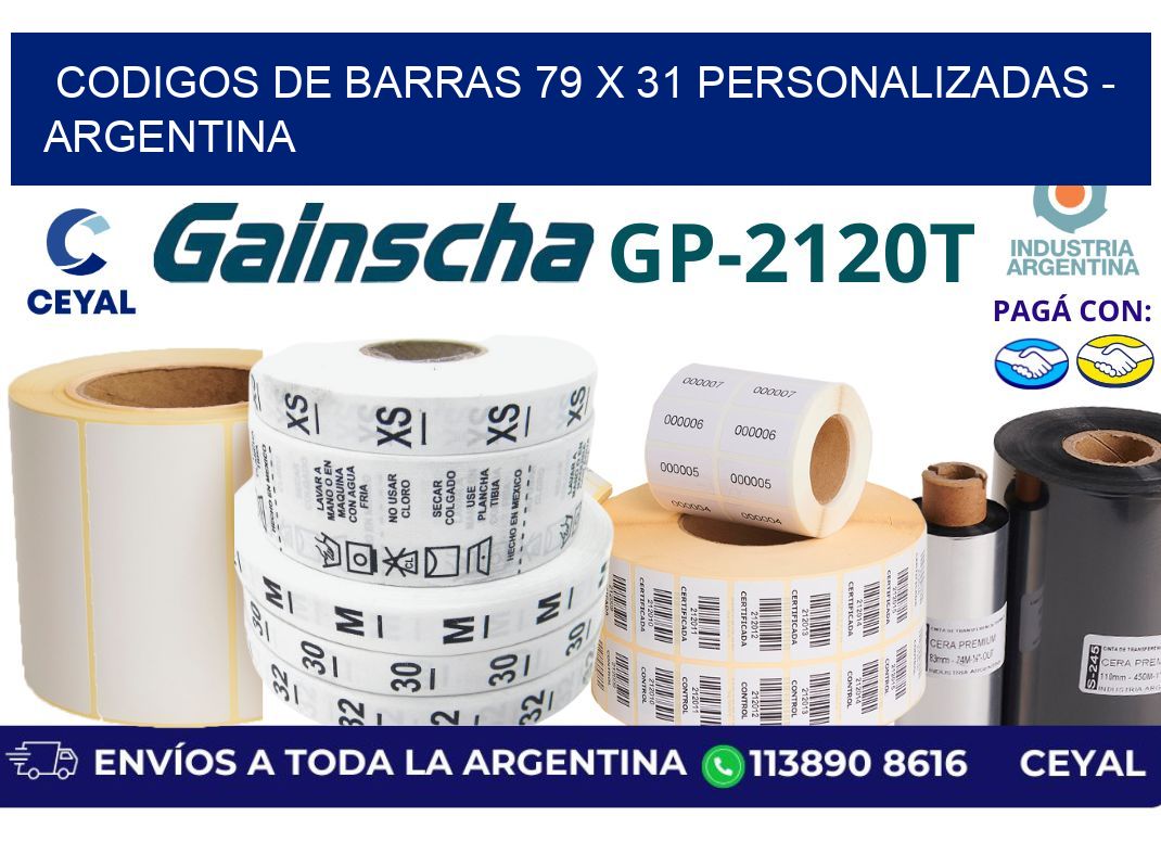 codigos de barras 79 x 31 personalizadas - Argentina