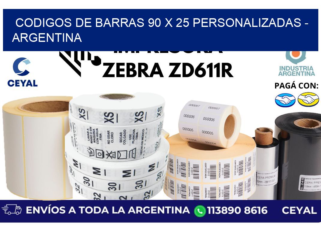 codigos de barras 90 x 25 personalizadas - Argentina